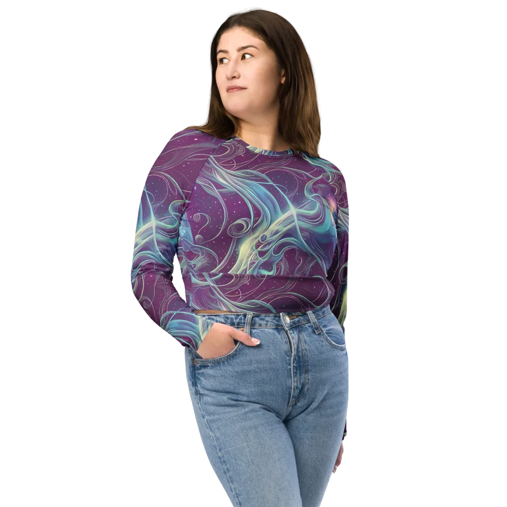 Morgan's Whirl on Long Sleeve Crop Top — Front