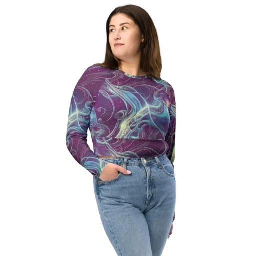 Morgan's Whirl on a Long Sleeve Crop Top