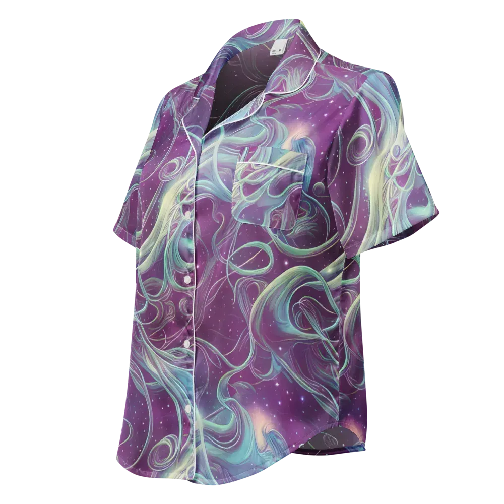 Morgan's Whirl on Women's Short Sleeve Pajama Top — Left Front