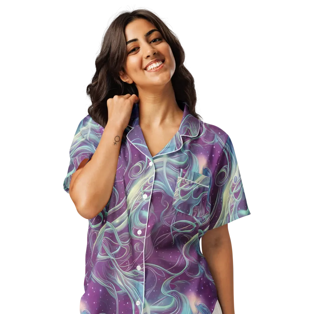 Morgan's Whirl on Women's Short Sleeve Pajama Top — Front