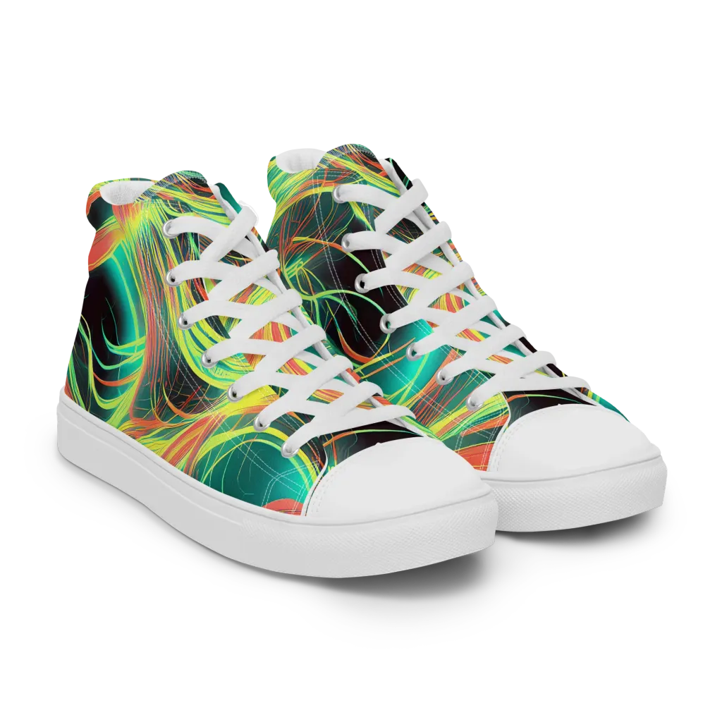 Vital Strands on Men's High Top Canvas Shoes — Right Front