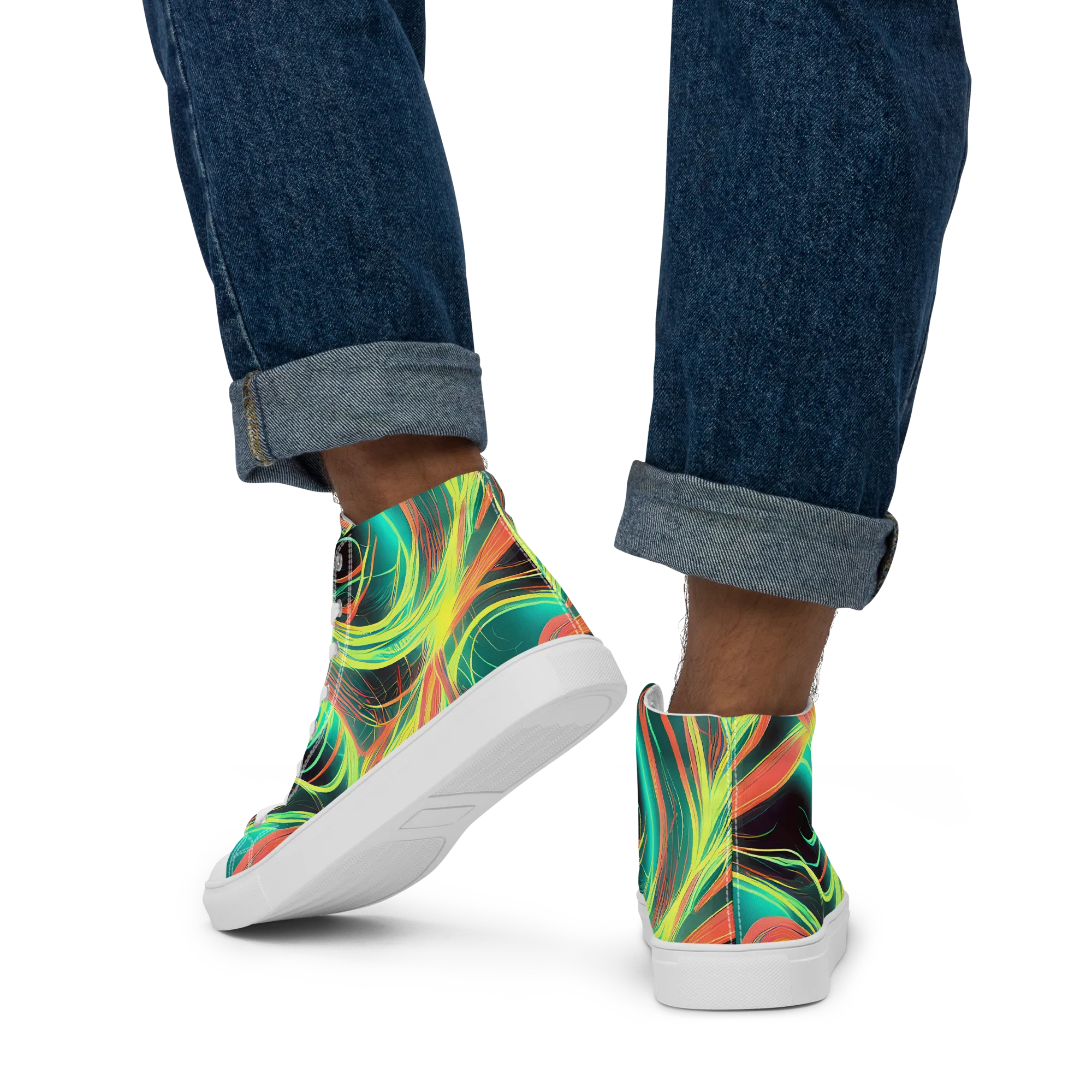 Vital Strands on Men's High Top Canvas Shoes — Back