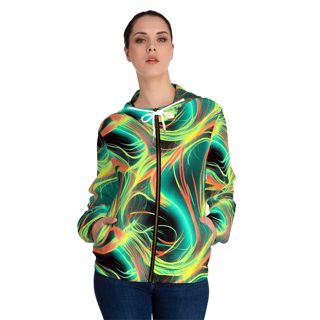 Vital Strands on Women's Full-Zip Hoodie — Front On Person