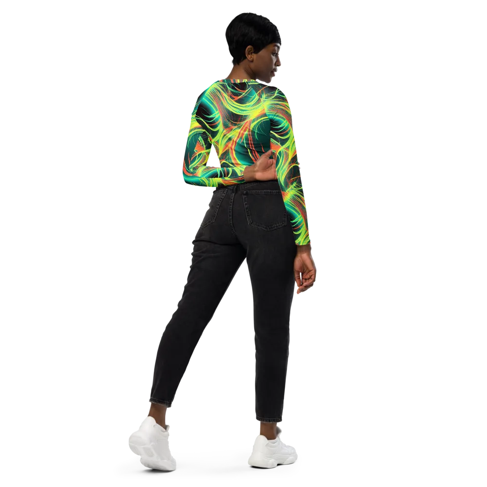 Vital Strands on Long Sleeve Crop Top — Right Back