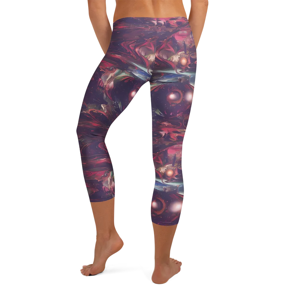 Vortex Strands on Capri Leggings — Back