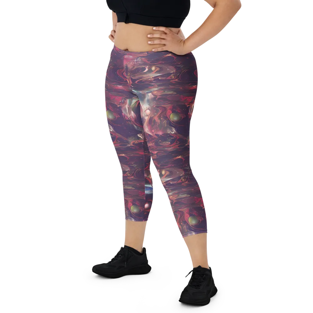 Vortex Strands on Capri Leggings — Front