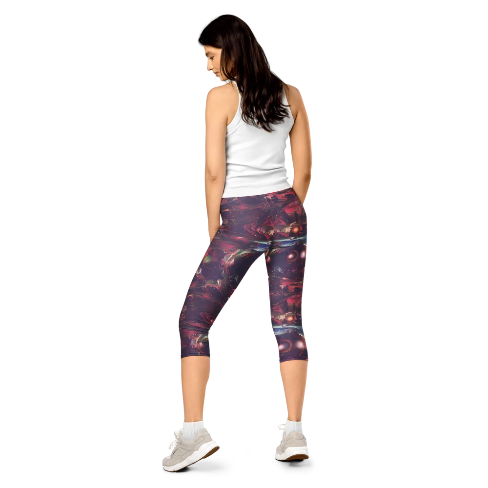 Vortex Strands on Capri Leggings — Back