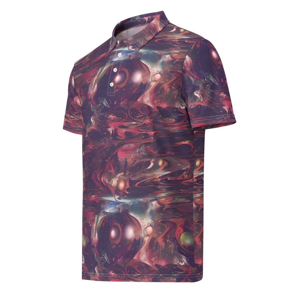 Vortex Strands on Men's Slim Fit Polo Shirt — Left Front