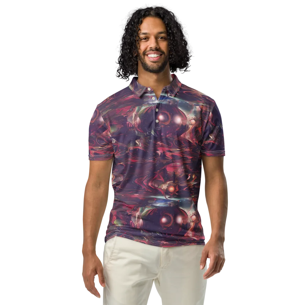 Vortex Strands on Men's Slim Fit Polo Shirt — Front