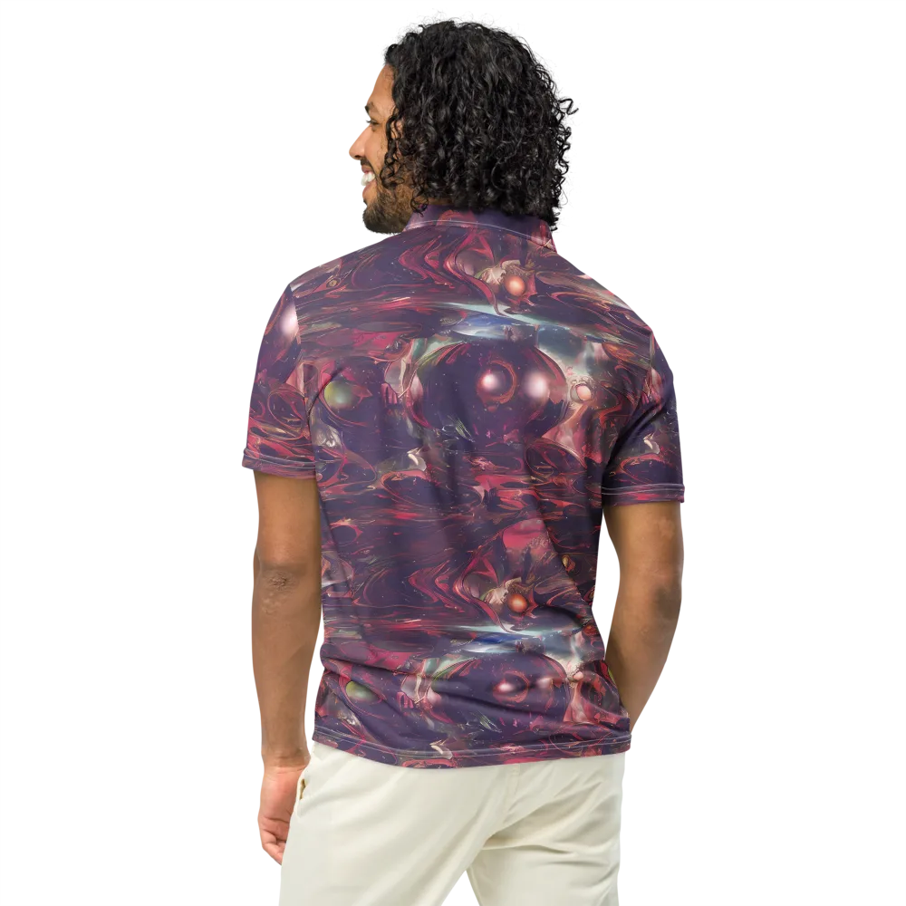 Vortex Strands on Men's Slim Fit Polo Shirt — Back