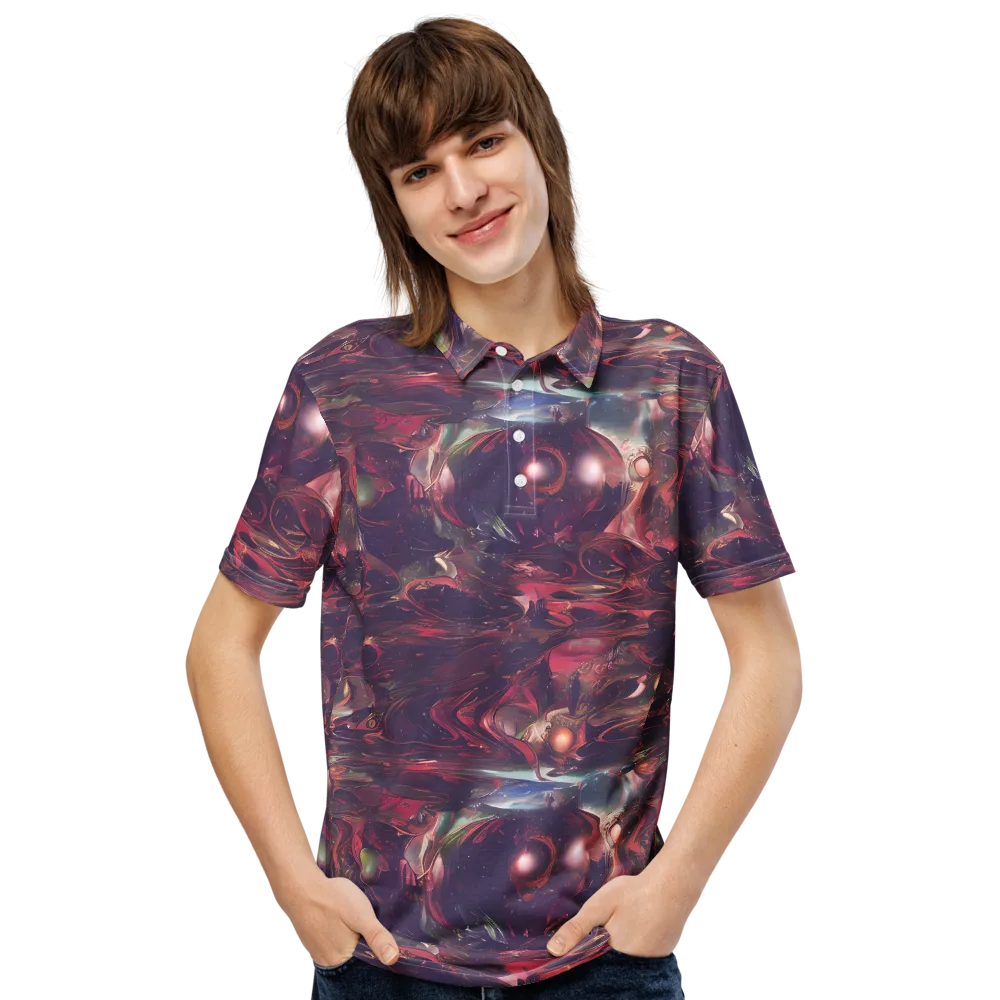 Vortex Strands on Men's Slim Fit Polo Shirt — Front