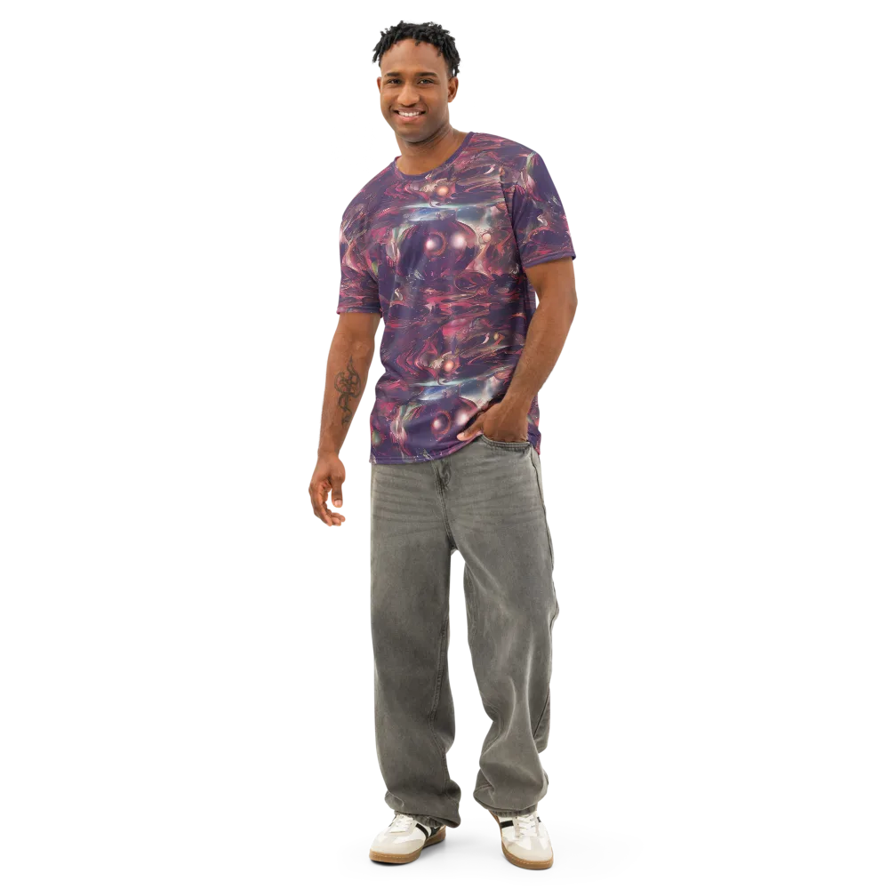 Vortex Strands on Men's Cotton Crew Neck T-Shirt — Front