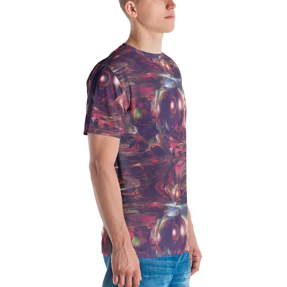 Vortex Strands on Men's Crew Neck T-Shirt — Right