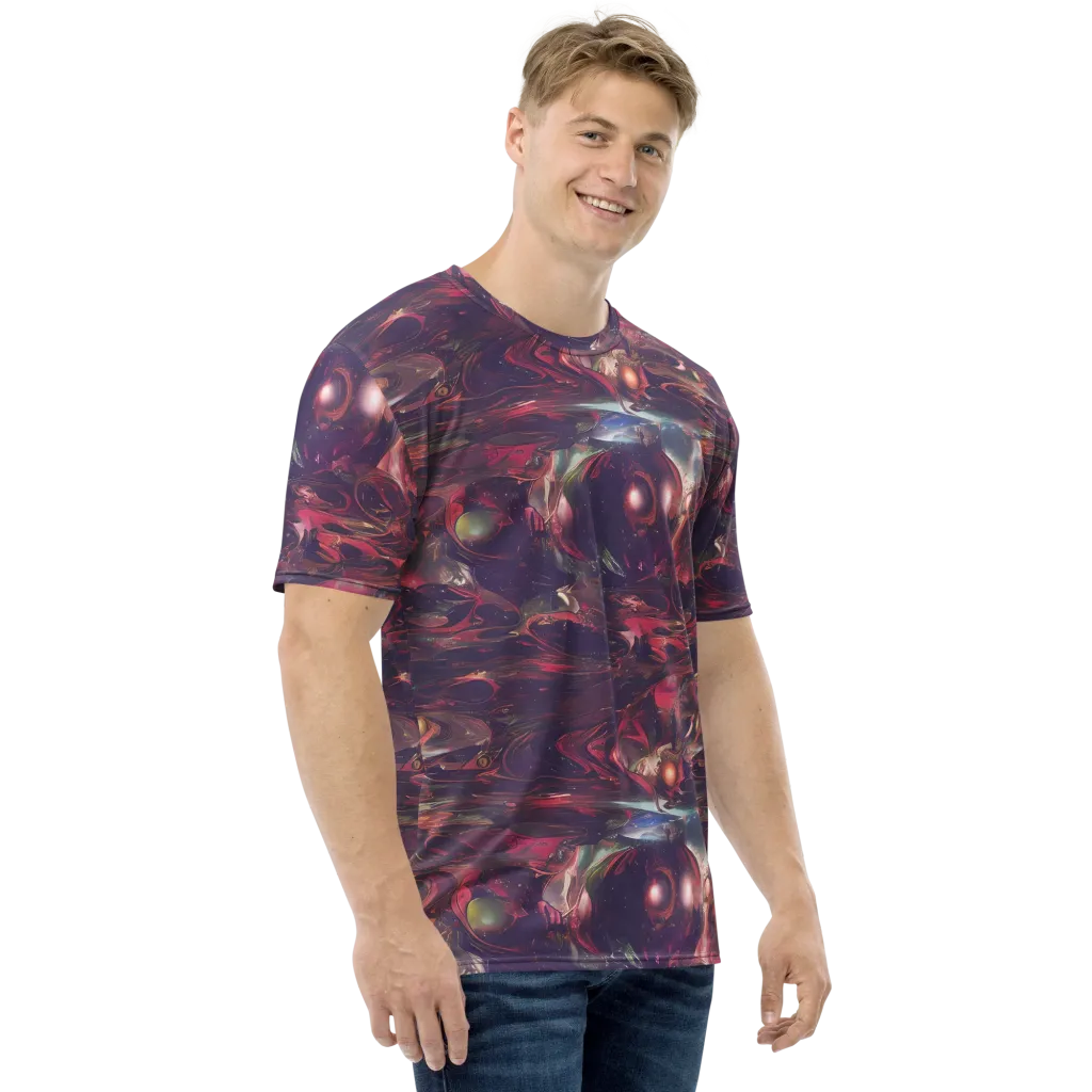 Vortex Strands on Men's Crew Neck T-Shirt — Right