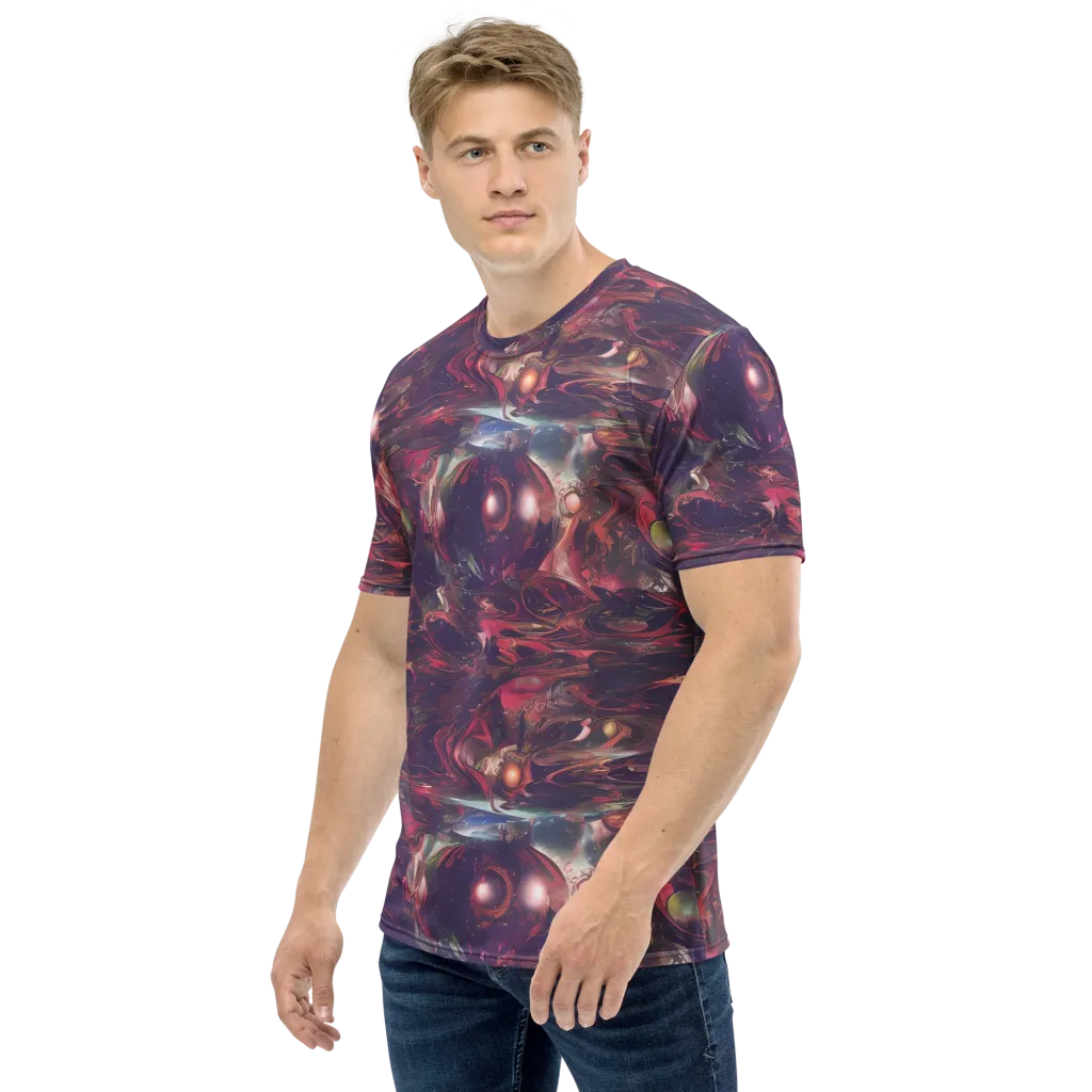Vortex Strands on Men's Crew Neck T-Shirt — Left