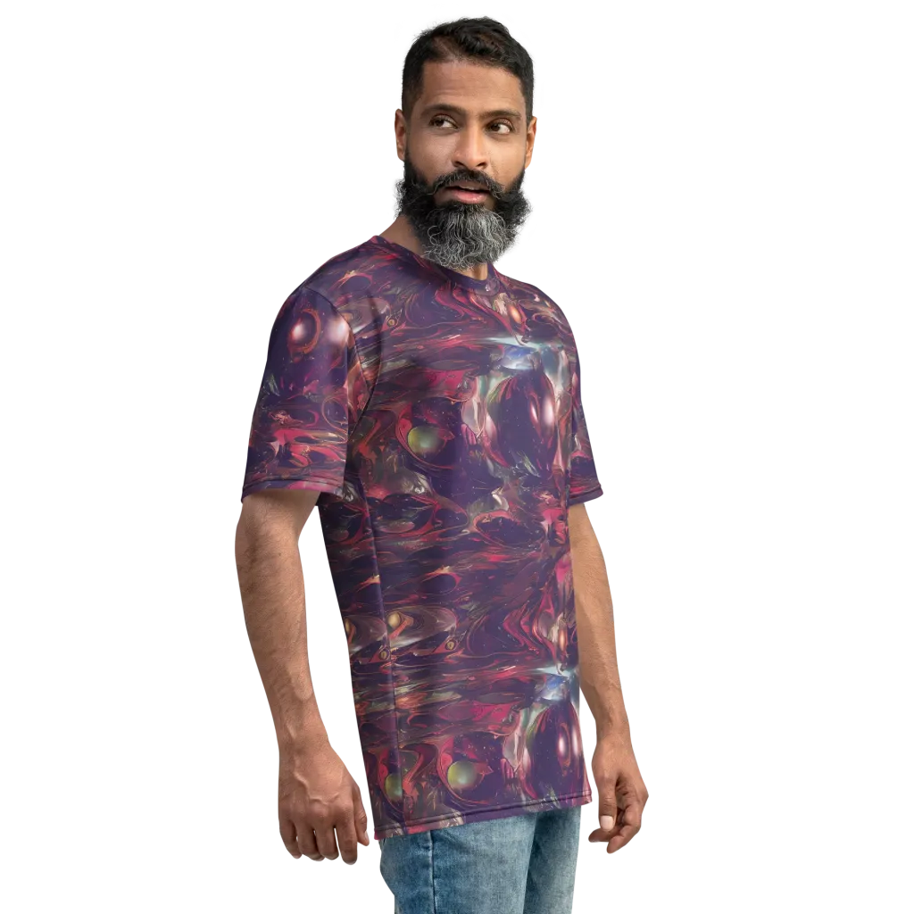Vortex Strands on Men's Crew Neck T-Shirt — Right
