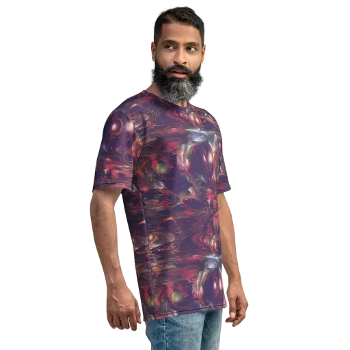 Vortex Strands on a Men's Crew Neck T-Shirt