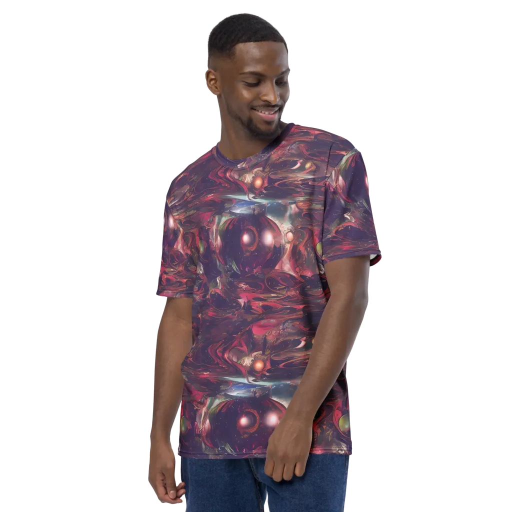 Vortex Strands on Men's Crew Neck T-Shirt — Left