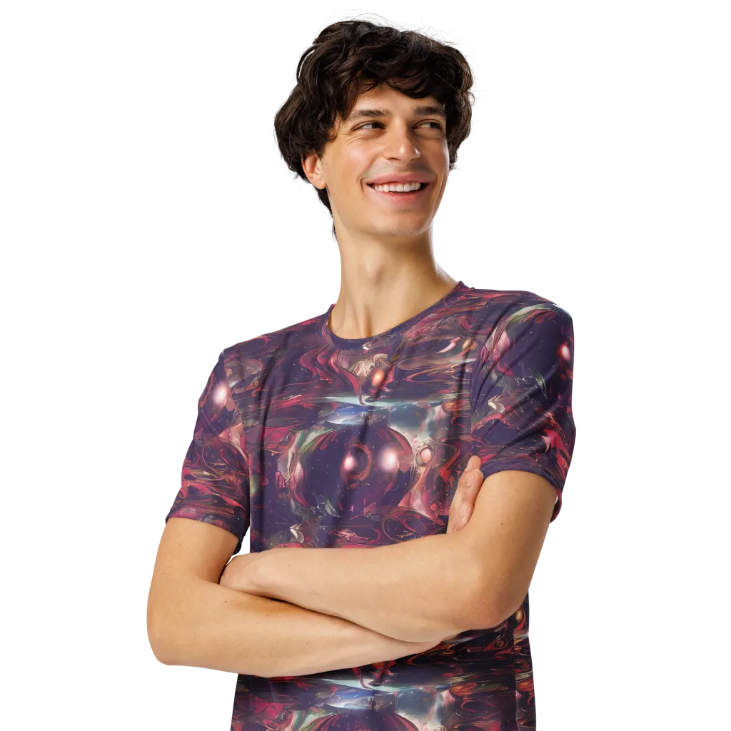 Vortex Strands on Men's Crew Neck T-Shirt — Left Front
