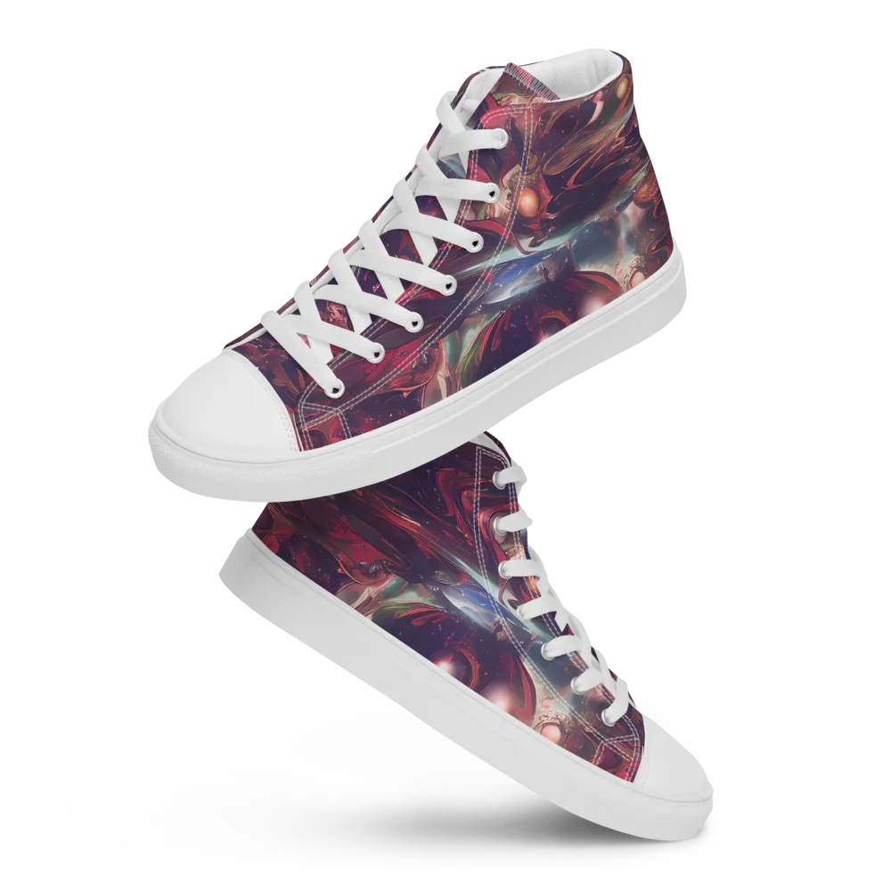 Vortex Strands on Women's High Top Canvas Shoes — Front