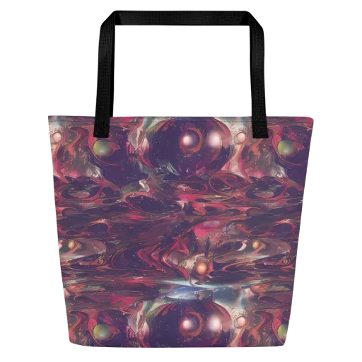 Vortex Strands on a Large Tote Bag W/ Pocket