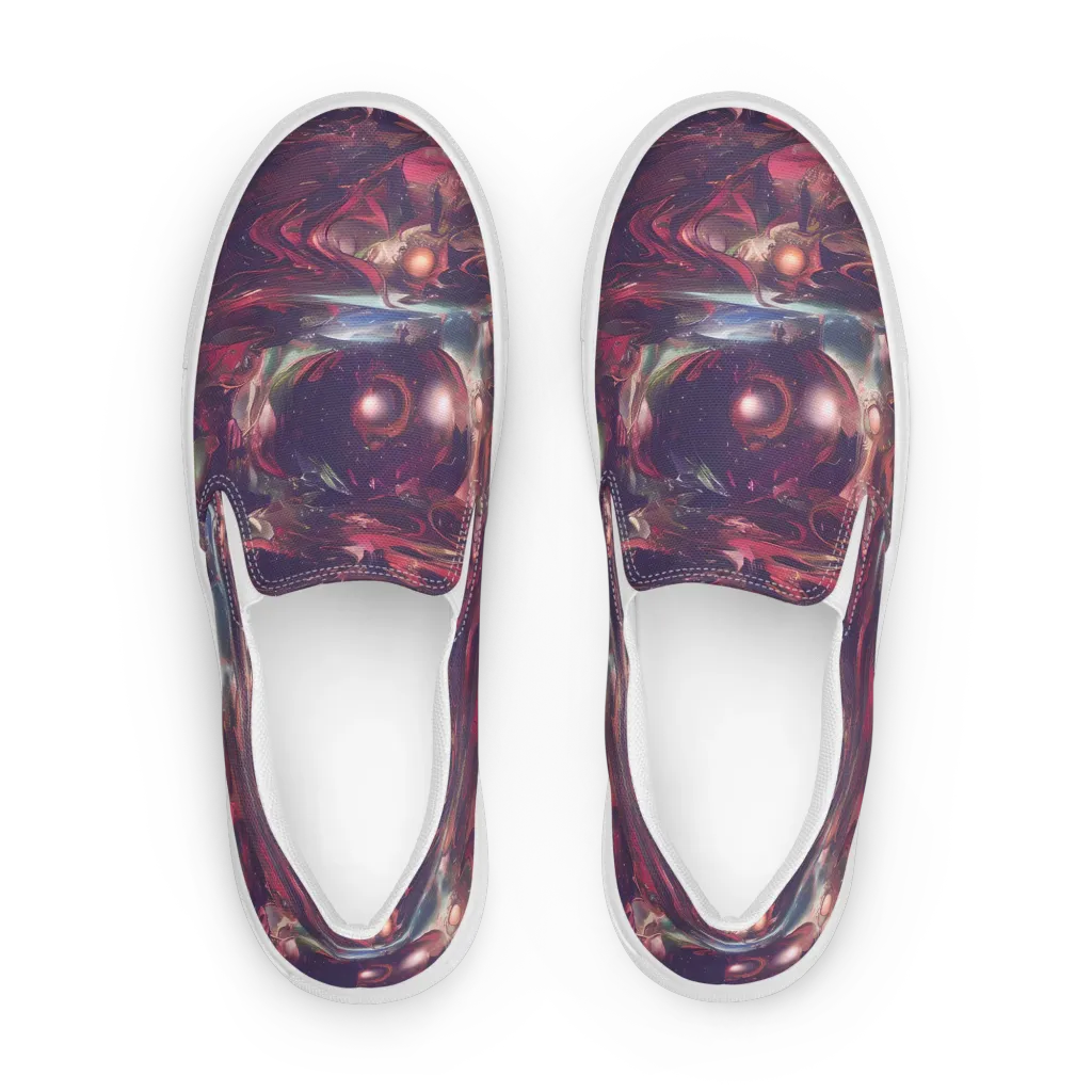 Vortex Strands on Women's Slip-On Canvas Shoes — Front