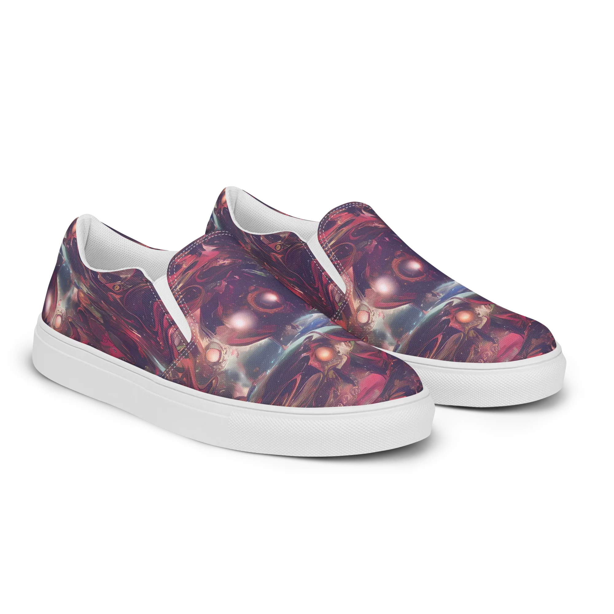 Vortex Strands on Women's Slip-On Canvas Shoes — Right Front