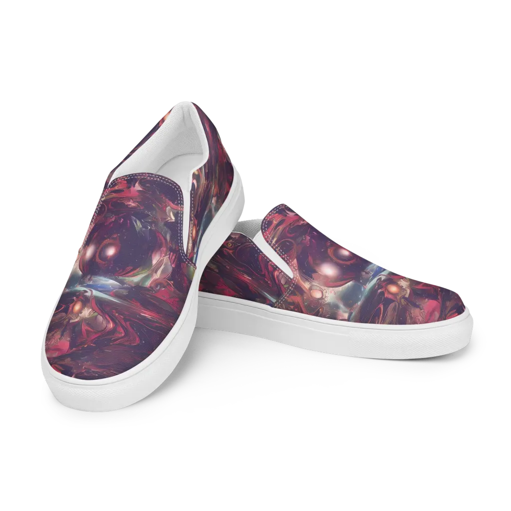 Vortex Strands on Women's Slip-On Canvas Shoes — Left Front