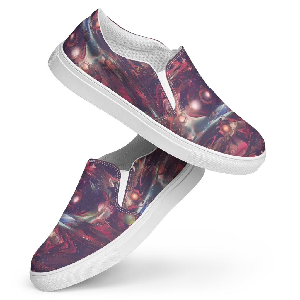 Vortex Strands on Women's Slip-On Canvas Shoes — Front