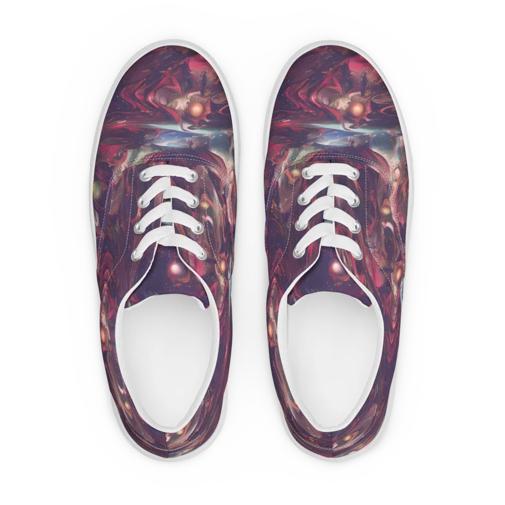 Vortex Strands on Men's Lace-Up Canvas Shoes — Front