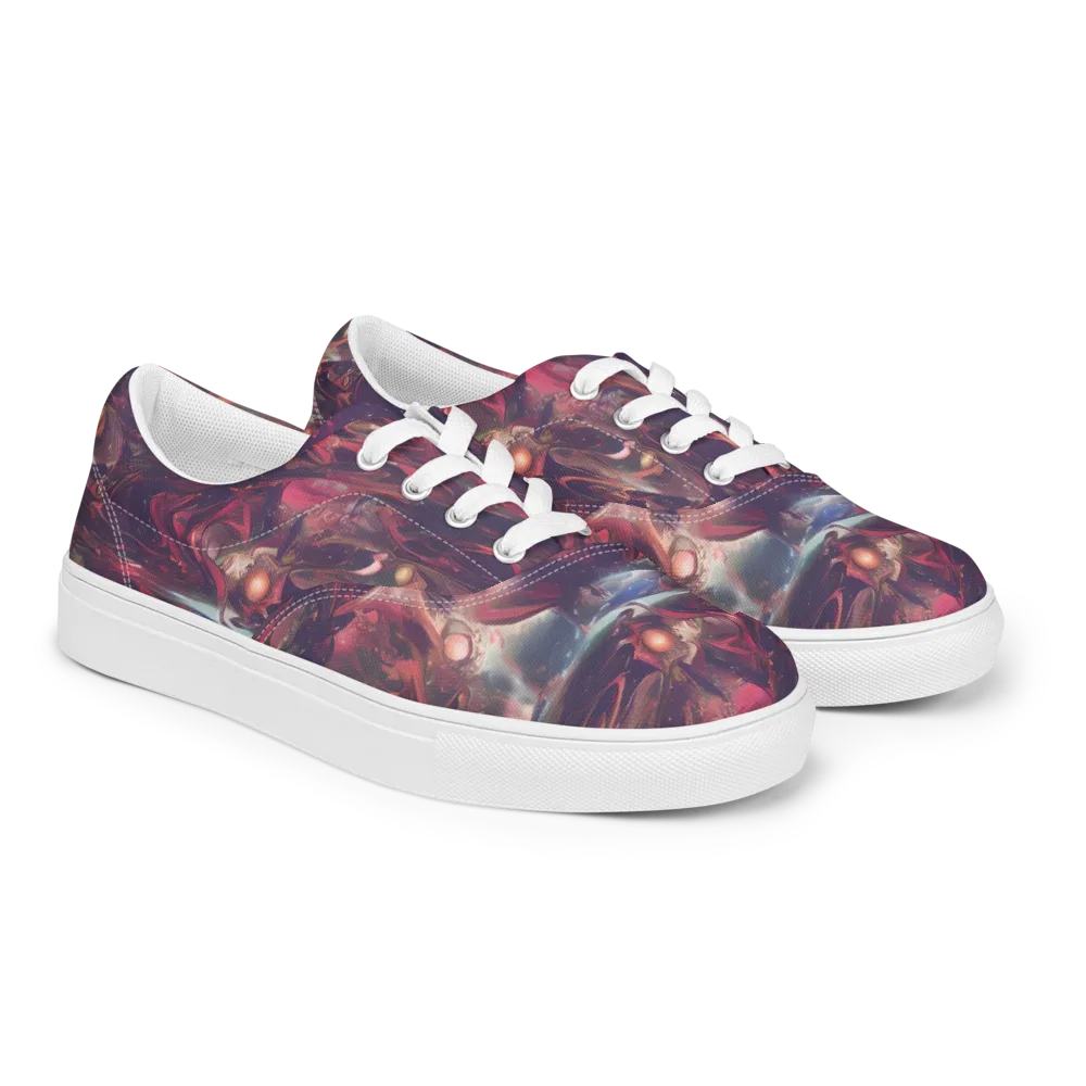 Vortex Strands on Men's Lace-Up Canvas Shoes — Right Front