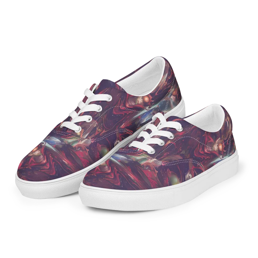 Vortex Strands on Men's Lace-Up Canvas Shoes — Left Front