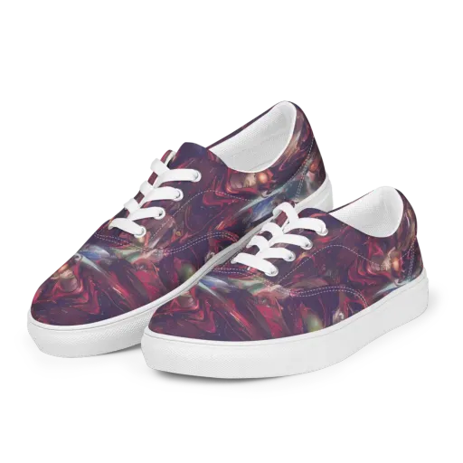 Vortex Strands on a Men's Lace-Up Canvas Shoes