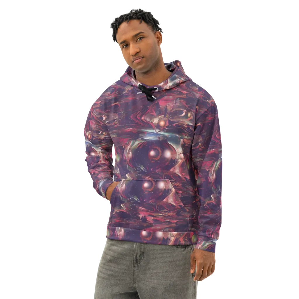 Vortex Strands on Cotton Hoodie — Left Front