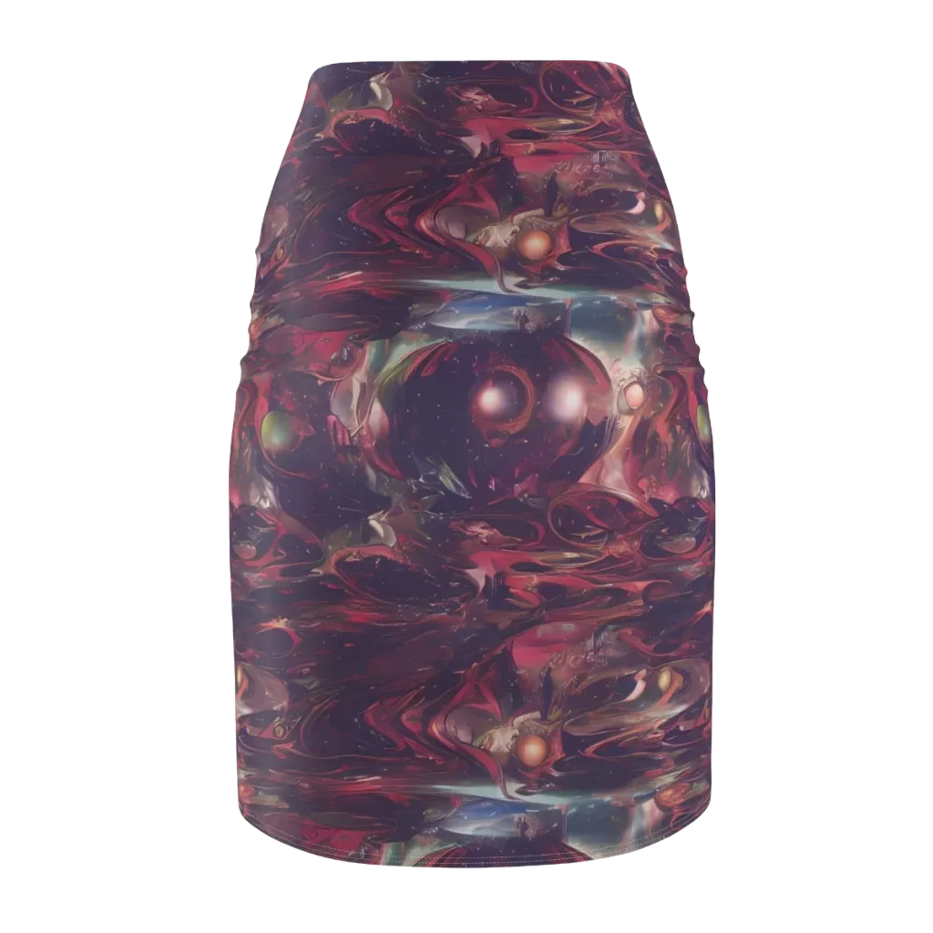 Vortex Strands on Pencil Skirt — Back