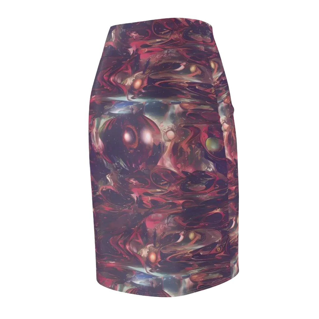 Vortex Strands on Pencil Skirt — Back Side