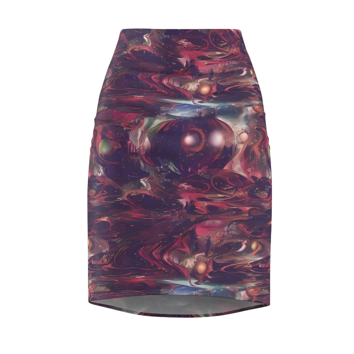 Vortex Strands on Pencil Skirt — Front