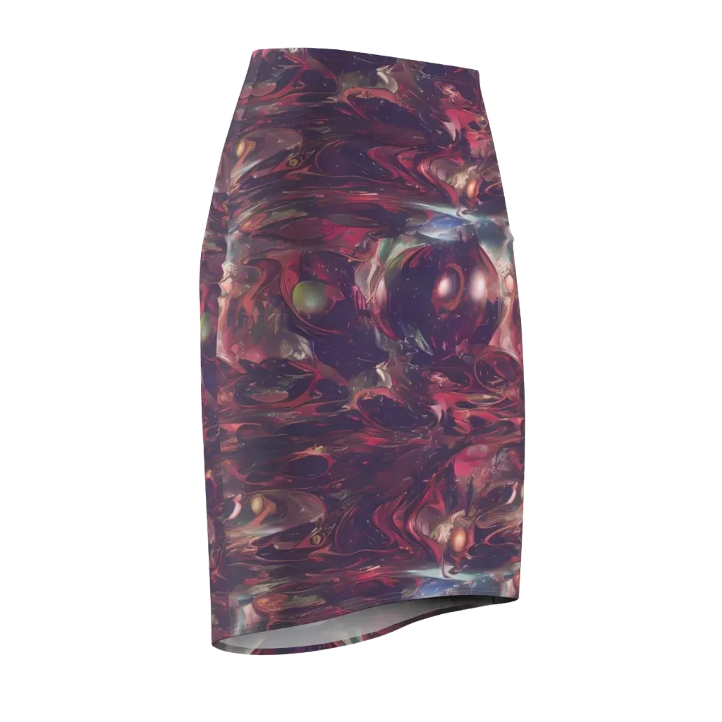 Vortex Strands on Pencil Skirt — Front Side