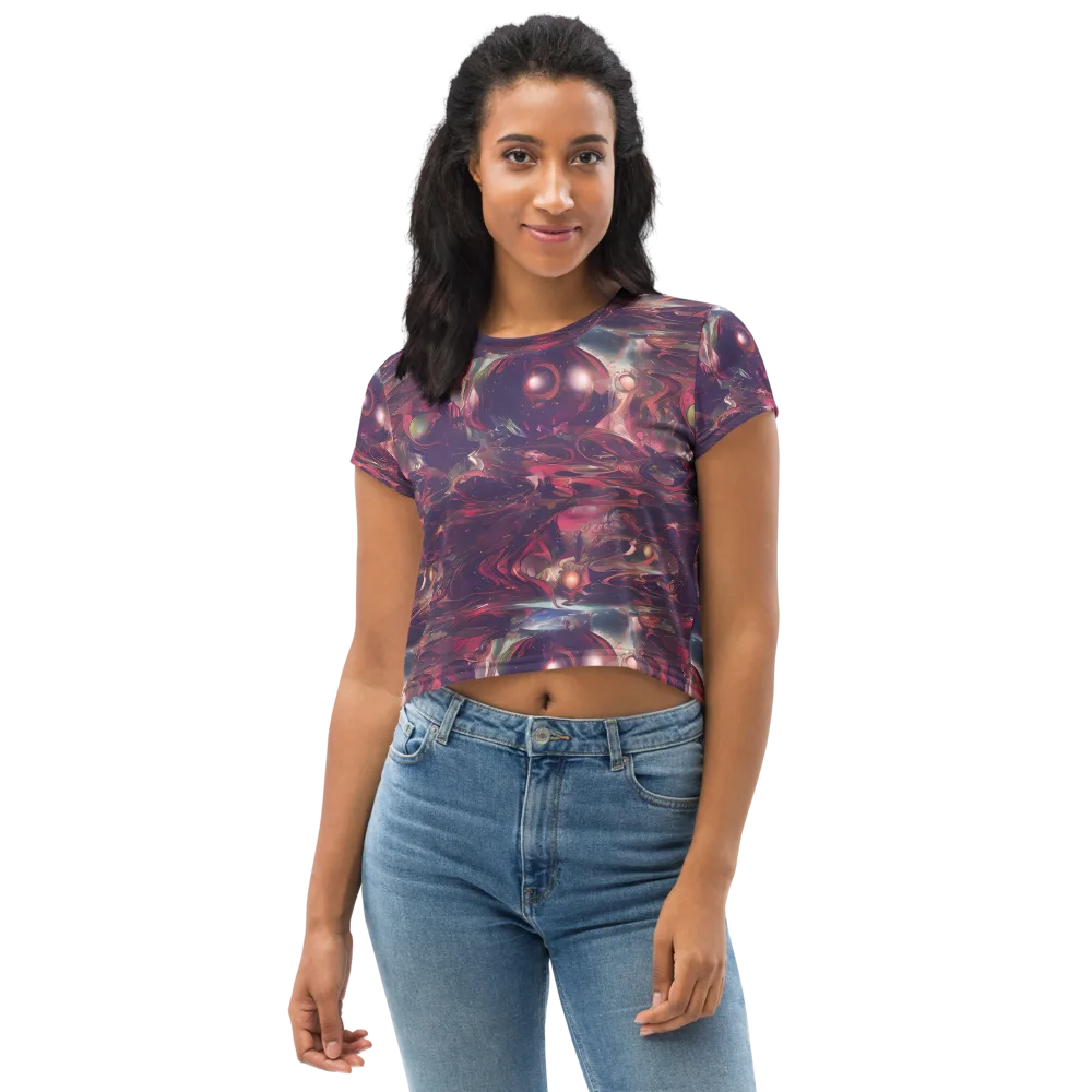 Vortex Strands on Crop Tee — Front