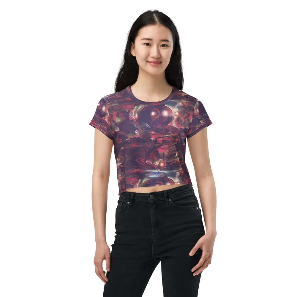 Vortex Strands on Crop Tee — Front