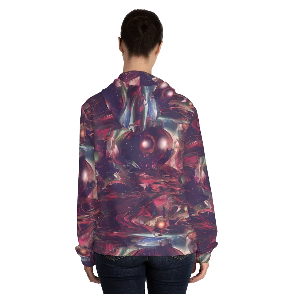 Vortex Strands on Women's Full-Zip Hoodie — Back On Person