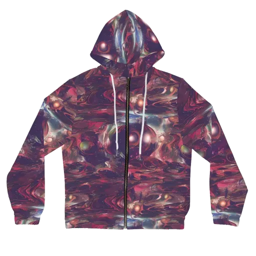 Vortex Strands on a Women's Full-Zip Hoodie