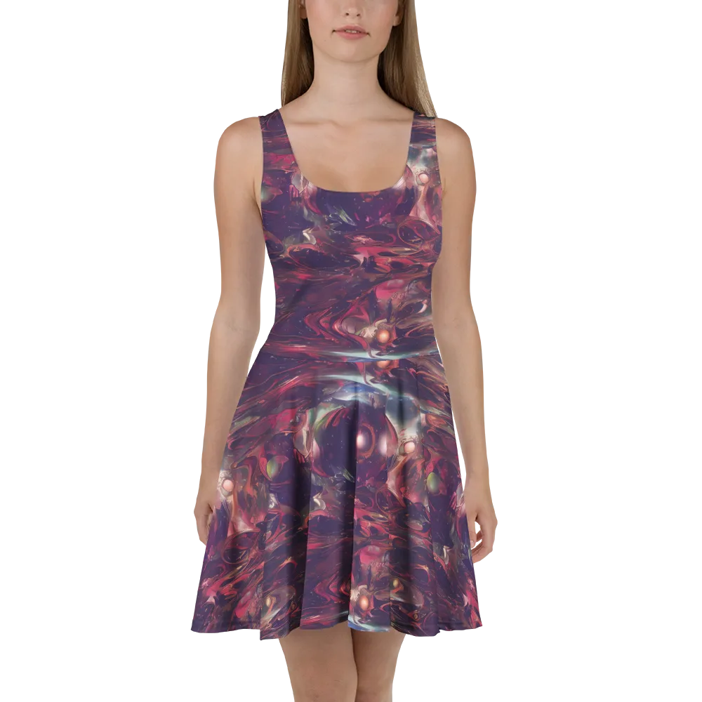 Vortex Strands on Skater Dress — Front