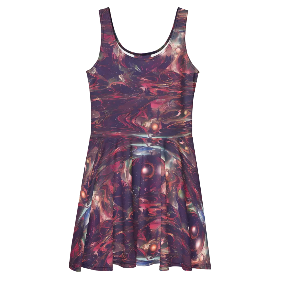 Vortex Strands on Skater Dress — Front