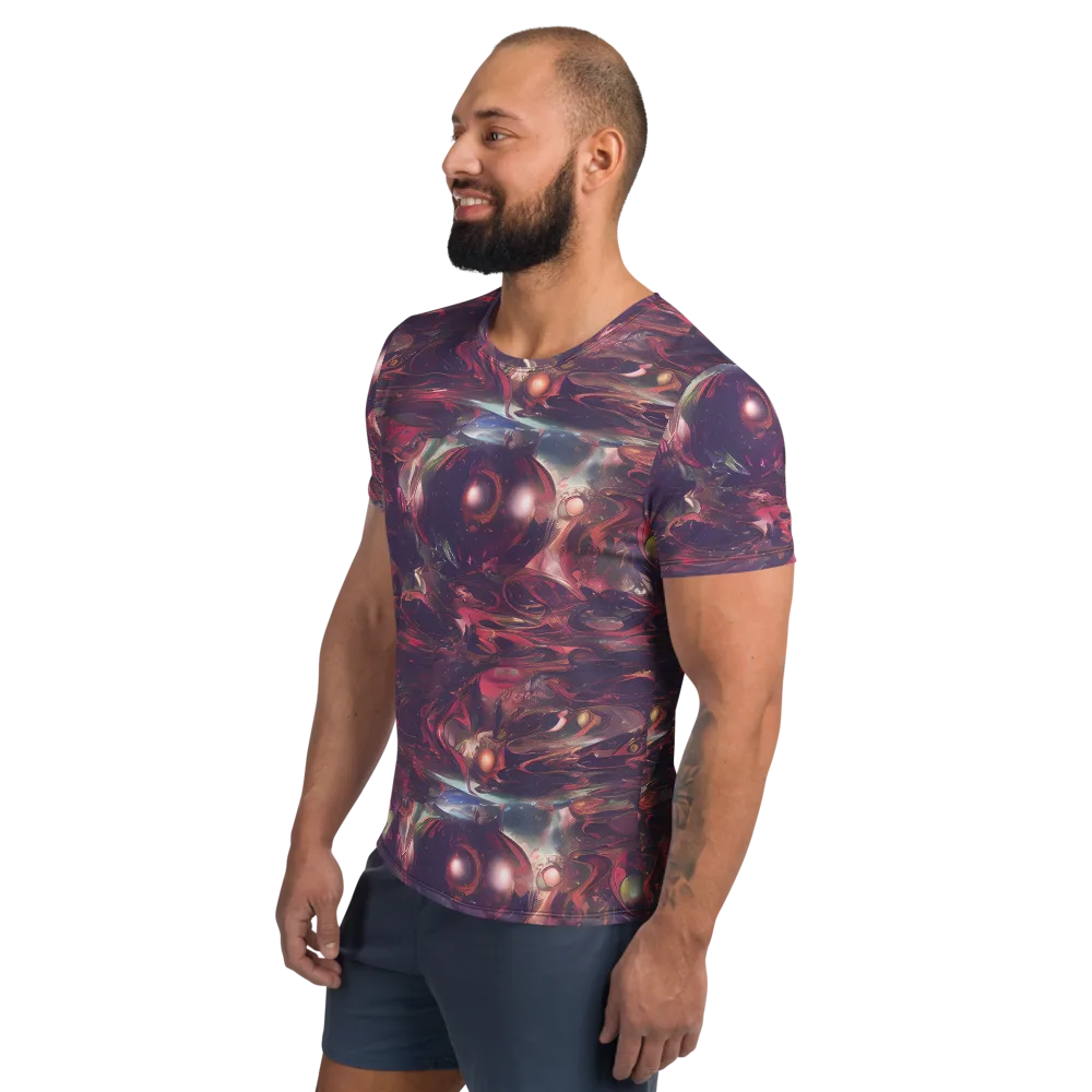 Vortex Strands on Men's Athletic T-Shirt — Left