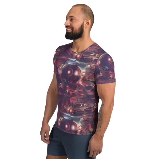 Vortex Strands on a Men's Athletic T-Shirt