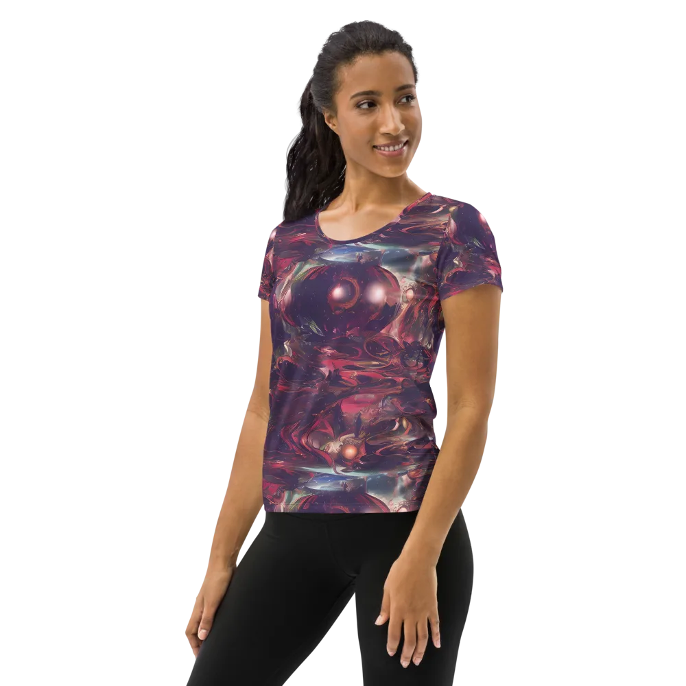 Vortex Strands on Women's Athletic T-Shirt — Left