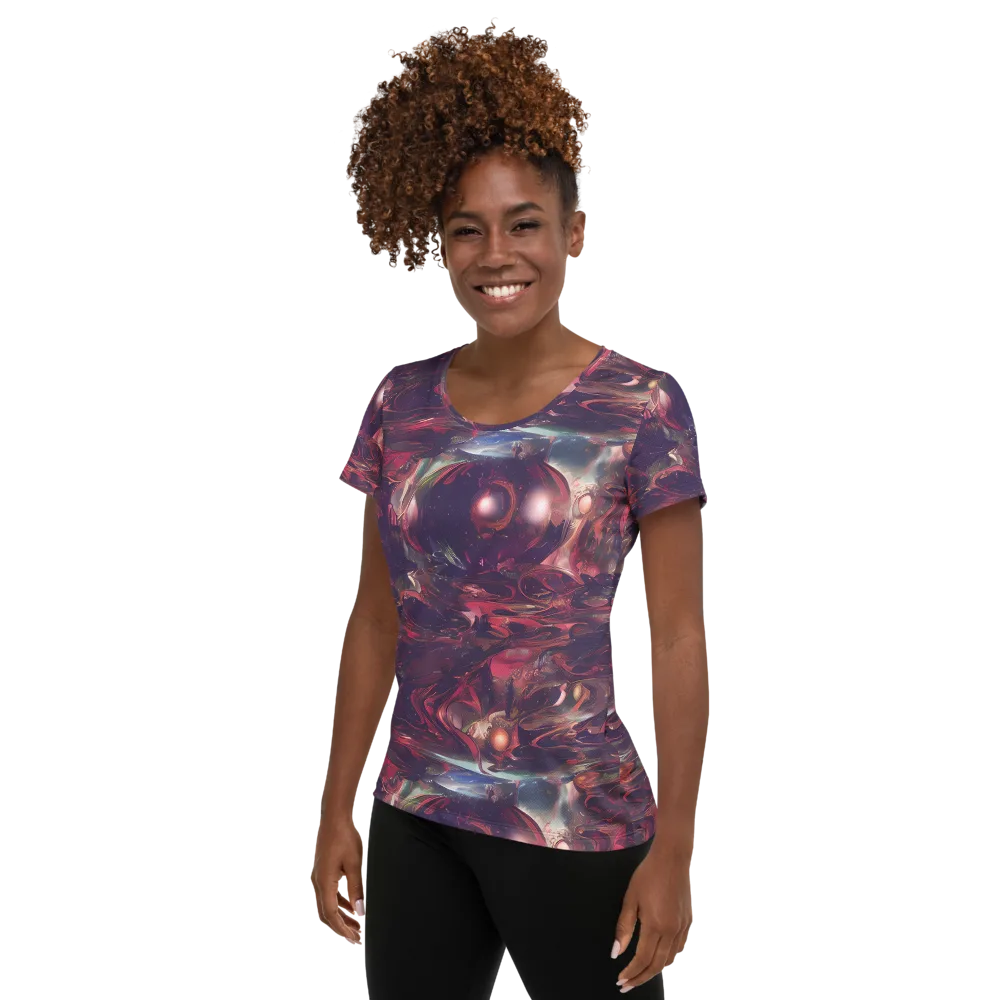 Vortex Strands on Women's Athletic T-Shirt — Left