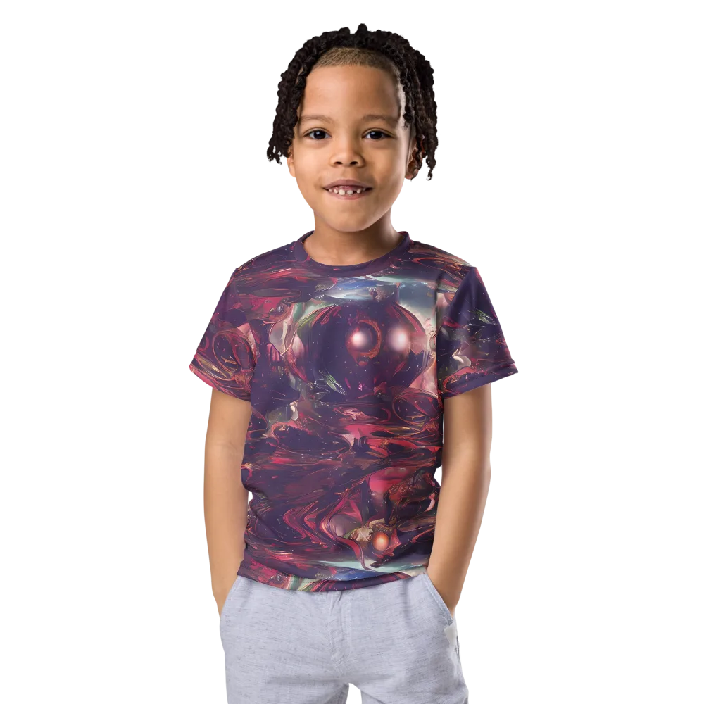 Vortex Strands on Kids Crew Neck T-Shirt — Front