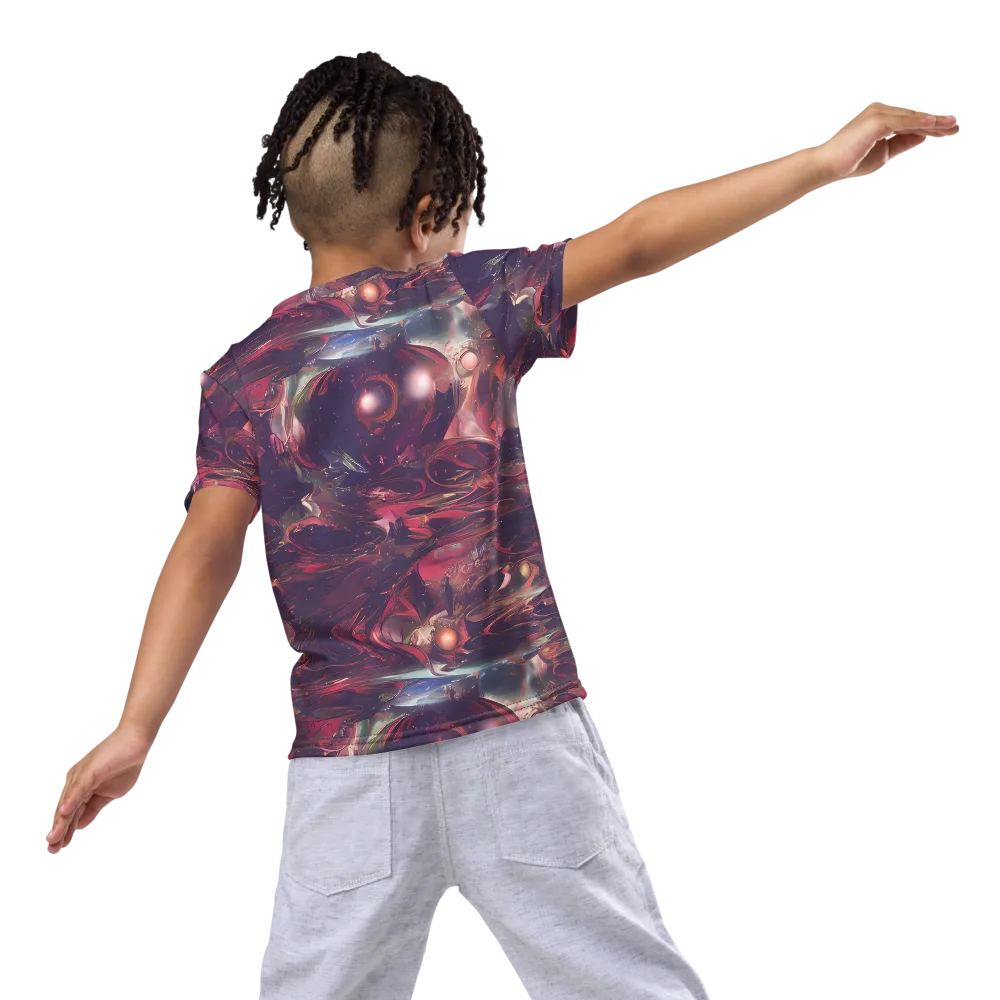 Vortex Strands on Kids Crew Neck T-Shirt — Back